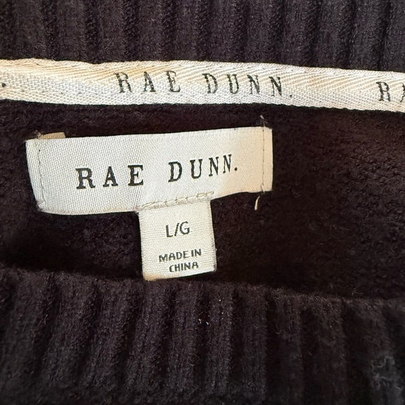 Rae Dunn Black Peace pullover sweater Size Large - Picture 6 of 7
